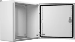 Шкаф электротехнический Elbox EMW-400.400.150-1-IP66 монтаж.пан. одноствор. настенный 400мм 400мм 150мм 135мм IP66 IK10 несъемн.бок.пан. 50кг серый металл уличный всепогодный антиванадальный