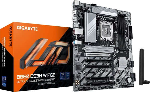 Материнская плата Gigabyte B860 DS3H WIFI6E Soc-1851 Intel B860 4xDDR5 ATX AC`97 8ch(7.1) 2.5Gg RAID+HDMI+DP