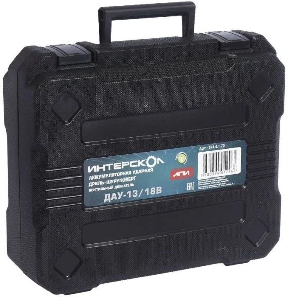 Дрель-шуруповерт Интерскол ДАУ-13/18В (без АКБ и ЗУ) аккум. патрон:быстрозажимной (кейс в комплекте) (574.0.0.70)