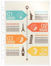 Папка-вкладыш Бюрократ СуперЛюкс -100GSLUX глянцевые А4+ 100мкм (упак.:100шт)