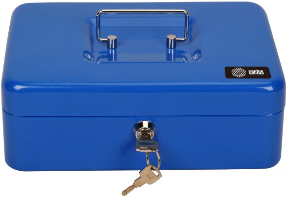 Ящик для денег без номинала Cactus CS-CB-003BL 90x250x180 синий сталь 1.367кг