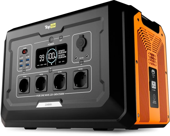 Электростанция портативная TopON TOP-X2500 640000mAh 16A QC3.0/PD2.0 6xUSB черный/оранжевый (103504)
