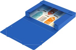 Папка-короб на резинке Бюрократ -BA25/05BLUE пластик 0.5мм корешок 25мм A4 синий