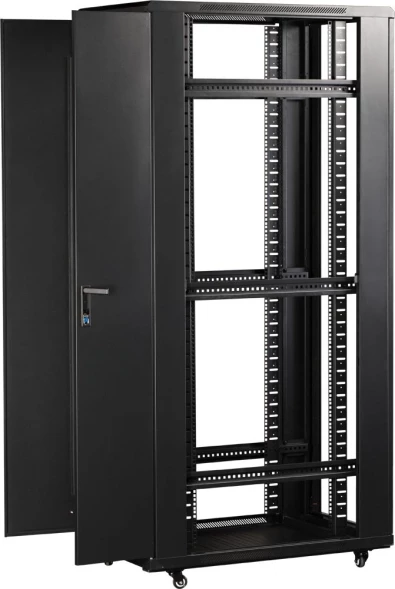 Шкаф коммутационный Lanmaster (TWT-CBB-37U-6X10-P1) напольный 37U 600x1000мм пер.дв.перфор. задн.дв.перфор.2-хст. 800кг черный 926мм 95кг 1833мм IP20 сталь