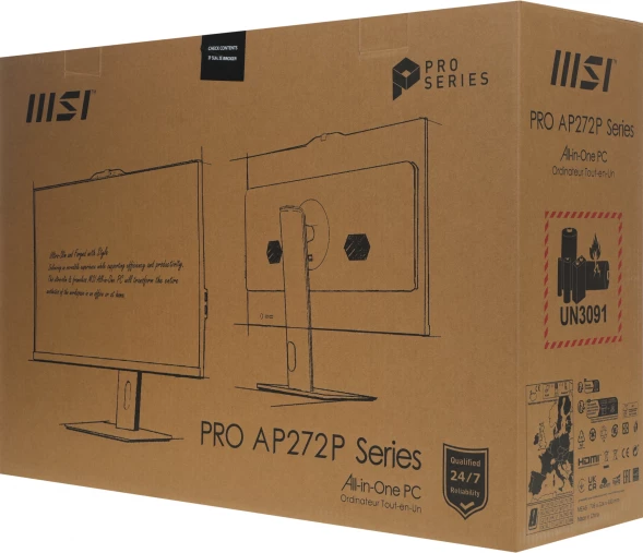 Моноблок MSI Pro AP272P 14M-617XRU 27&amp;quot; Full HD i5 14400 (2.5) 16Gb SSD512Gb UHDG 730 без ОС GbitEth WiFi BT 120W клавиатура мышь Cam белый 1920x1080