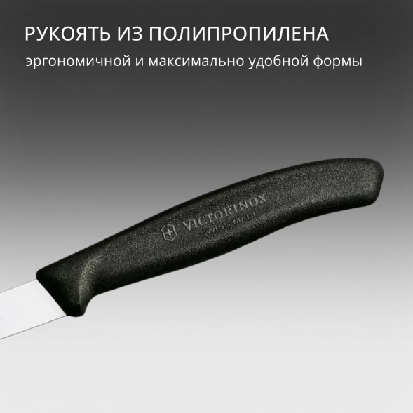 Нож кухонный Victorinox Swiss Classic (6.7403) стальной для овощей лезв.80мм прямая заточка черный
