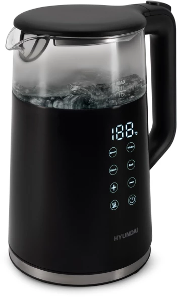 Чайник электрический Hyundai HYK-G5403 1.7л. 2200Вт черный корпус: стекло