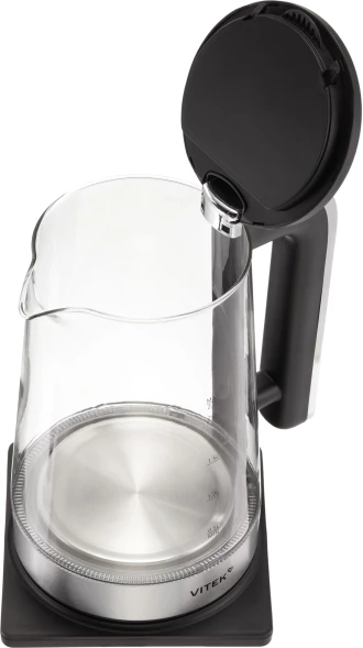 Чайник электрический Vitek VT-WK1073 2.2л. 1800Вт черный/серебристый корпус: стекло