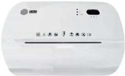 Шредер Cactus CS-SH-K4 белый/черный (секр.P-4) фрагменты 12лист. 17лтр. скрепки скобы пл.карты