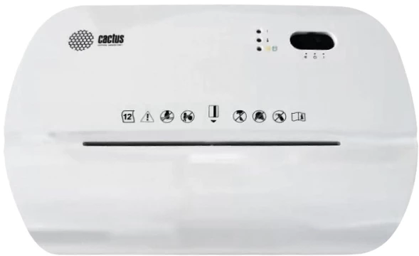 Шредер Cactus CS-SH-K4 белый/черный (секр.P-4) фрагменты 12лист. 17лтр. скрепки скобы пл.карты