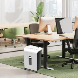 Шредер Cactus CS-SH-K4 белый/черный (секр.P-4) фрагменты 12лист. 17лтр. скрепки скобы пл.карты