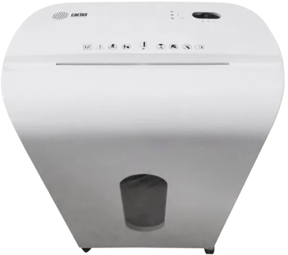 Шредер Cactus CS-SH-K4 белый/черный (секр.P-4) фрагменты 12лист. 17лтр. скрепки скобы пл.карты