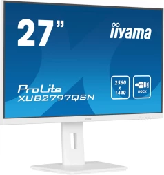 Монитор Iiyama 27&amp;quot; ProLite XUB2797QSN-W1 белый IPS LED 16:9 HDMI M/M матовая HAS Piv 1300:1 250cd 178гр/178гр 2560x1440 100Hz DP Quad HD 2K (1440p) USB 6.1кг
