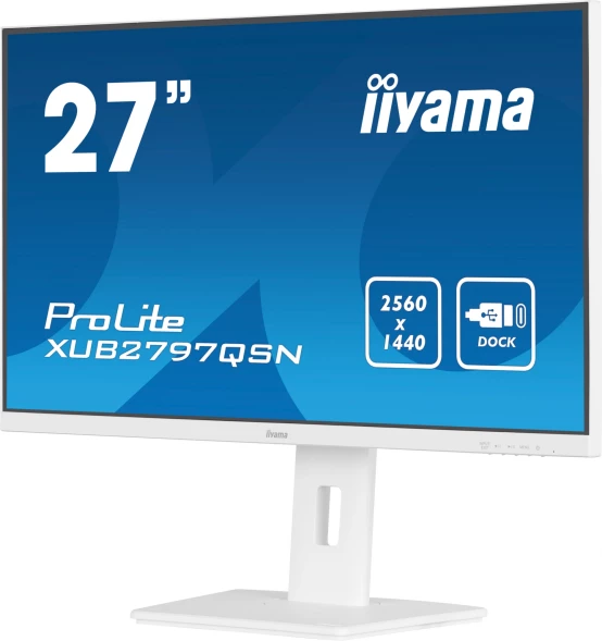Монитор Iiyama 27&amp;quot; ProLite XUB2797QSN-W1 белый IPS LED 16:9 HDMI M/M матовая HAS Piv 1300:1 250cd 178гр/178гр 2560x1440 100Hz DP Quad HD 2K (1440p) USB 6.1кг
