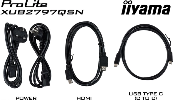 Монитор Iiyama 27&amp;quot; ProLite XUB2797QSN-W1 белый IPS LED 16:9 HDMI M/M матовая HAS Piv 1300:1 250cd 178гр/178гр 2560x1440 100Hz DP Quad HD 2K (1440p) USB 6.1кг