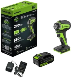 Гайковерт Greenworks G24IW200 аккум. патрон:квад.3/8&amp;quot; (3803607CUB)