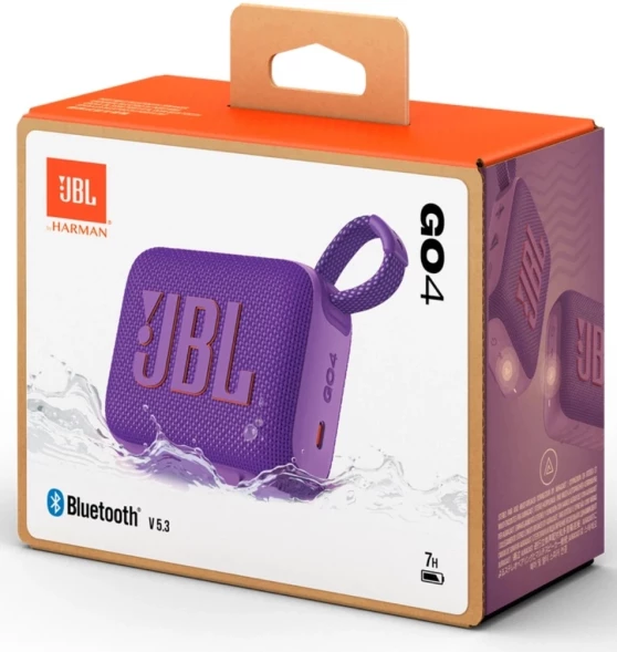 Колонка порт. JBL GO 4 фиолетовый 4.2W 1.0 BT 10м 850mAh (JBLGO4PUR)