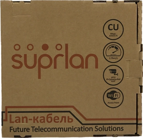 Кабель сетевой информационный Suprlan Six 01-0316-1 кат.6 U/UTP 4 пары 23AWG PVC внутренний 305м серый