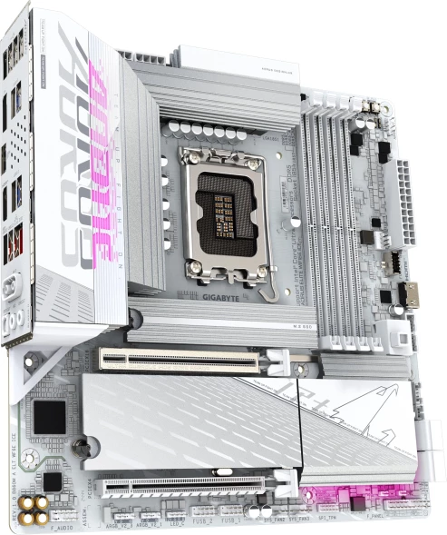 Материнская плата Gigabyte B860M AORUS ELITE WIFI6E ICE Soc-1851 Intel B860 4xDDR5 mATX AC`97 8ch(7.1) 2.5Gg RAID+HDMI+DP