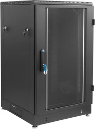 Шкаф коммутационный ЦМО (ШТК-М-24.6.8-1ААА-9005) напольный 24U 600x800мм пер.дв.стекл 2 бок.пан. задн.дв.стал.лист направл.под закл.гайки 600кг черный 655мм 70.2кг 180град. 1245мм IP20 металл