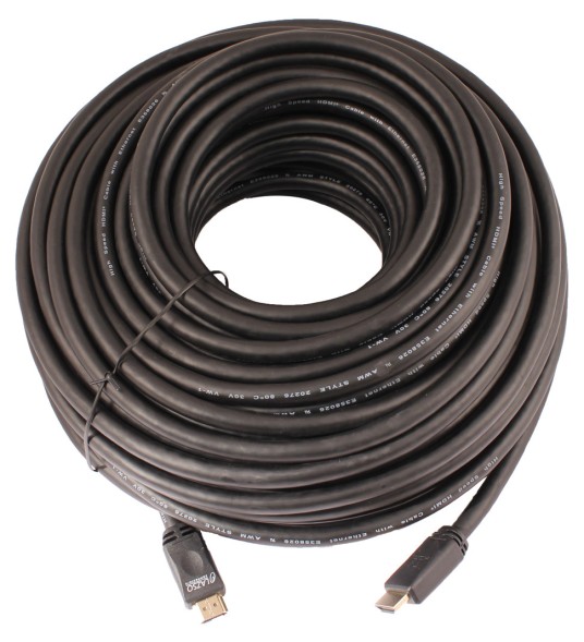 Кабель аудио-видео LAZSO WH-111 HDMI (m)/HDMI (m) 35м. позолоч.конт. черный (WH-111(35M))