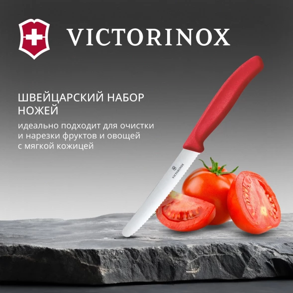 Набор ножей Victorinox Swiss Classic 6.7831.2C1 компл.:2предм. красный европодвес