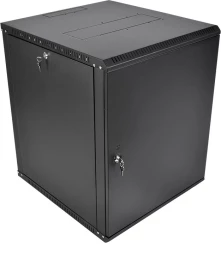 Шкаф коммутационный ЦМО ШРН-Эконом (ШРН-Э-12.650.1-9005) настенный 12U 600x650мм пер.дв.металл 65кг черный 600мм 23.22кг 180град. 608мм IP20 металл