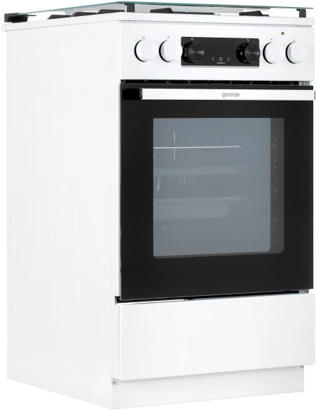 Плита Комбинированная Gorenje GK5C40WF белый (стеклянная крышка) реш.чугун