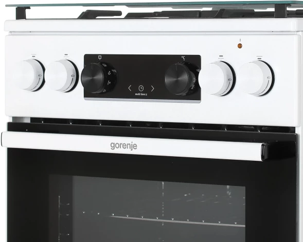 Плита Комбинированная Gorenje GK5C40WF белый (стеклянная крышка) реш.чугун