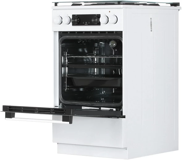 Плита Комбинированная Gorenje GK5C40WF белый (стеклянная крышка) реш.чугун