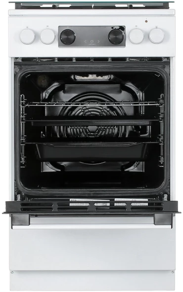 Плита Комбинированная Gorenje GK5C40WF белый (стеклянная крышка) реш.чугун