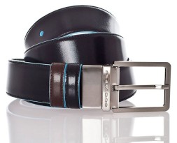Ремень мужской Piquadro Blue Square CU2619B2/NMO 127х3.5см черный/коричневый натур.кожа