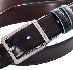 Ремень мужской Piquadro Blue Square CU2619B2/NMO 127х3.5см черный/коричневый натур.кожа