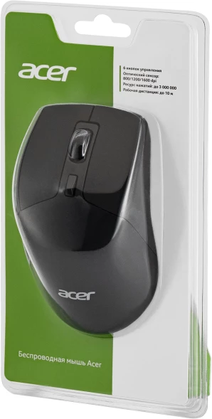 Мышь Acer OMR150 черный оптическая (1600dpi) беспроводная USB (6but)