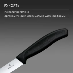 Нож кухонный Victorinox Swiss Classic (6.7903) стальной универсальный для стейка лезв.120мм прямая заточка черный