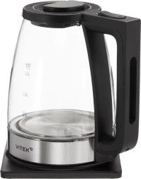 Чайник электрический Vitek VT-WK1071 1.7л. 1800Вт черный/серебристый корпус: стекло