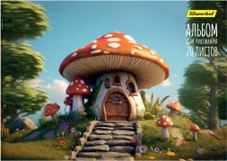 Альбом для рисования Silwerhof 20л. A4 Сказочный мир 4диз. мел.картон скрепка (упак.:4шт)