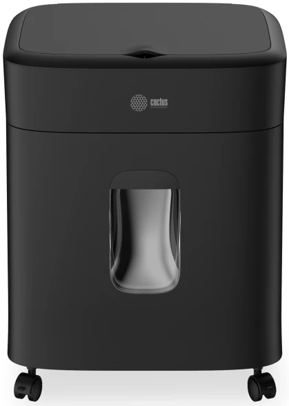 Шредер Cactus CS-SH-D4 черный с автоподачей (секр.P-5) фрагменты 60лист. 15лтр. скрепки скобы пл.карты