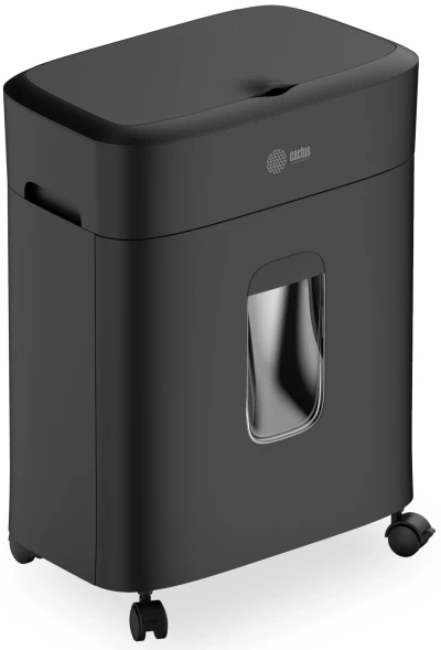 Шредер Cactus CS-SH-D4 черный с автоподачей (секр.P-5) фрагменты 60лист. 15лтр. скрепки скобы пл.карты