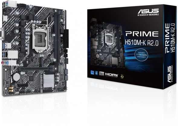 Материнская плата Asus PRIME H510M-K R2.0 Soc-1200 Intel H470 2xDDR4 mATX AC`97 8ch(7.1) GbLAN+VGA+HDMI