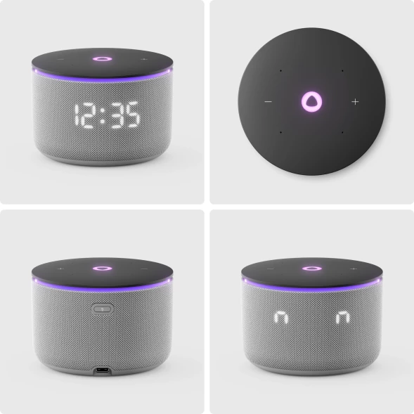 Умная колонка Yandex Станция Мини 3 Про Алиса серый 18W 1.0 BT/Wi-Fi (YNDX-00059GRY)