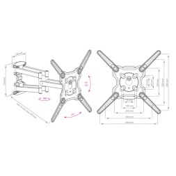 Кронштейн для телевизора Kromax OPTIMA-407 серый 22&amp;quot;-65&amp;quot; макс.45кг настенный поворот и наклон