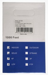 Кабель сетевой Ningbo UTP 4 пары cat5E solid 0.5мм Cu molded 305м серый