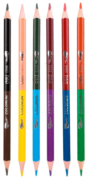 Карандаши цв. Deli EC00500 ColoRun двухцвет. липа 12цв. коробка/европод. (6шт)