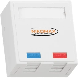 Розетка Nikomax NMC-WO2UD2-FT-ST-WT информ. Keystone RJ45 2 кат.5E UTP бел.