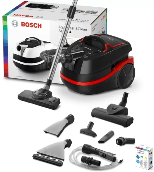 Пылесос Bosch Serie 4 BWD421POW 2100Вт черный/красный