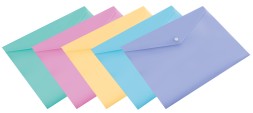 Конверт на кнопке Бюрократ Pastel -PKPAST/YEL A4 пластик 0.18мм желтый