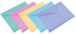 Конверт на кнопке Бюрократ Pastel -PKPAST/YEL A4 пластик 0.18мм желтый