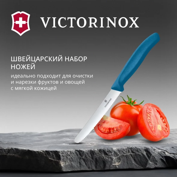 Набор ножей Victorinox Swiss Classic 6.7832.2C1 для овощей компл.:2предм. синий европодвес