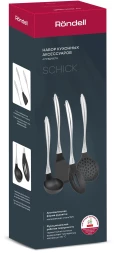 Набор аксессуаров Rondell Schick RD-2089 черный/стальной наб.:4предм. упак.:подарочная коробка